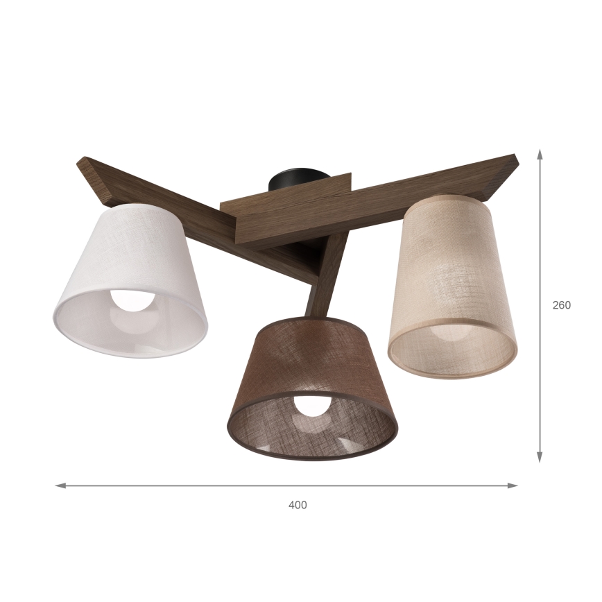 Brilagi - LED Plafonier ANTHONY 3xE14/40W/230V carvalho nogueira