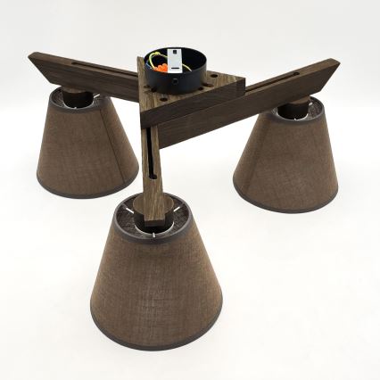 Brilagi - LED Plafonier ANTHONY 3xE14/40W/230V carvalho nogueira/marrom