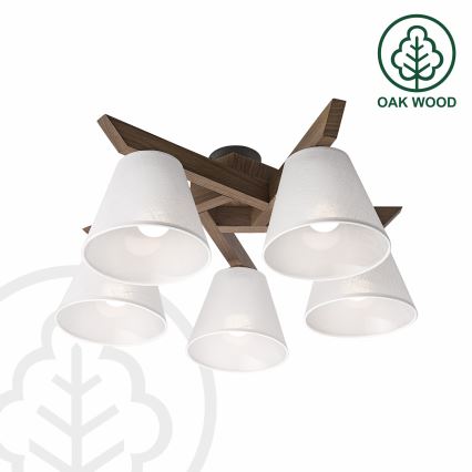 Brilagi - LED Plafonier ANTHONY 5xE14/40W/230V carvalho nogueira/branco