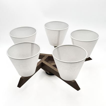 Brilagi - LED Plafonier ANTHONY 5xE14/40W/230V carvalho nogueira/branco