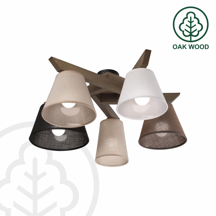 Brilagi - LED Plafon ANTHONY 5xE14/40W/230V carvalho nogueira