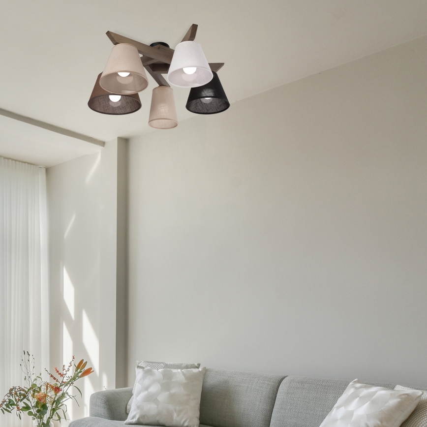 Brilagi - LED Plafon ANTHONY 5xE14/40W/230V carvalho nogueira