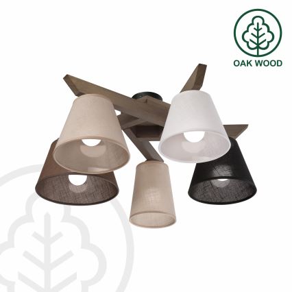 Brilagi - LED Plafon ANTHONY 5xE14/40W/230V carvalho nogueira