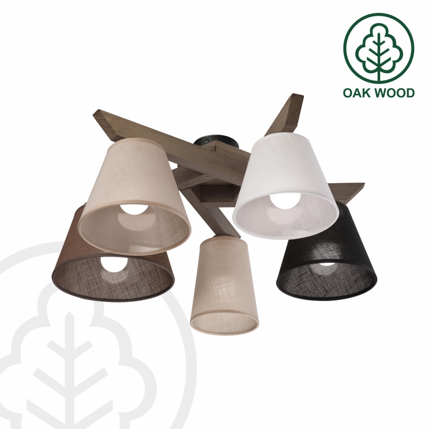 Brilagi - LED Plafon ANTHONY 5xE14/40W/230V carvalho nogueira