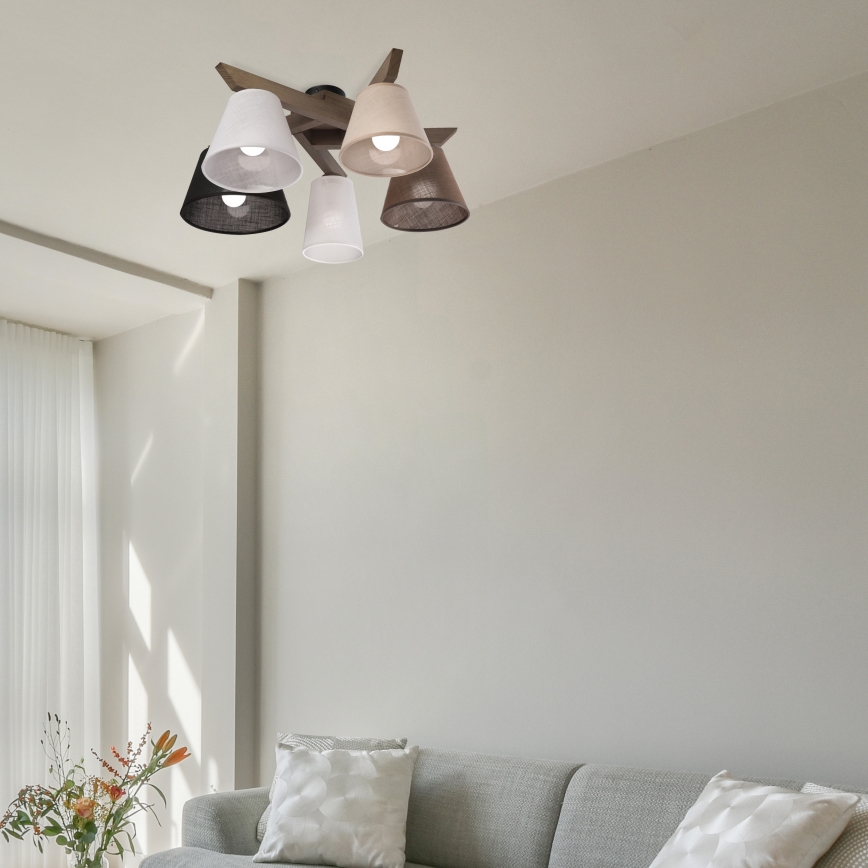 Brilagi - LED Plafon ANTHONY 5xE14/40W/230V carvalho nogueira