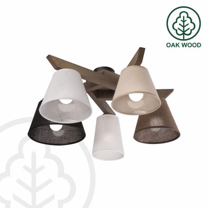 Brilagi - LED Plafon ANTHONY 5xE14/40W/230V carvalho nogueira