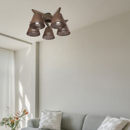 Brilagi - LED Plafonier ANTHONY 5xE14/40W/230V carvalho nogueira/marrom