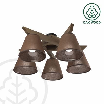 Brilagi - LED Plafonier ANTHONY 5xE14/40W/230V carvalho nogueira/marrom