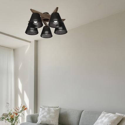 Brilagi - LED Plafonier ANTHONY 5xE14/40W/230V carvalho nogueira/preto