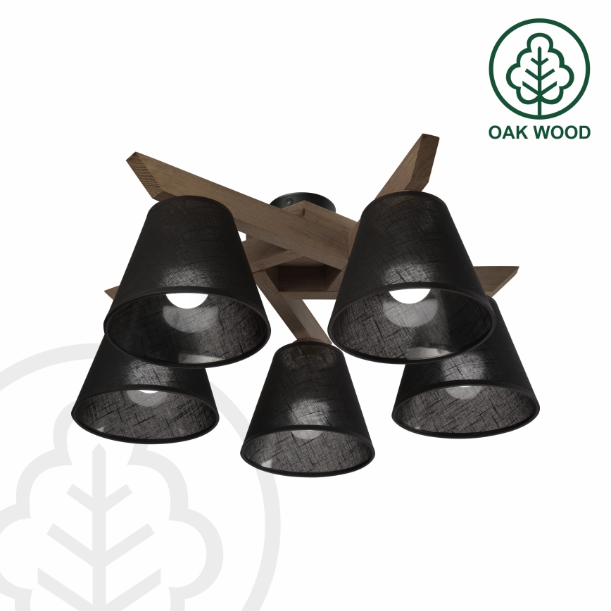 Brilagi - LED Plafonier ANTHONY 5xE14/40W/230V carvalho nogueira/preto