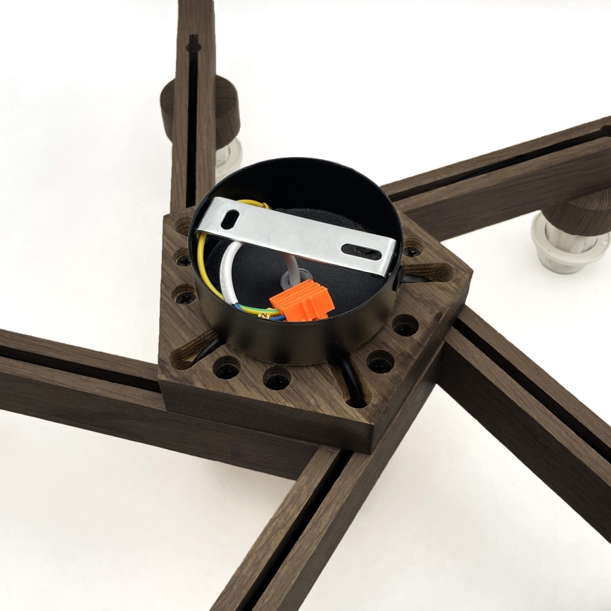 Brilagi - LED Plafonier ANTHONY 5xE14/40W/230V carvalho nogueira/preto