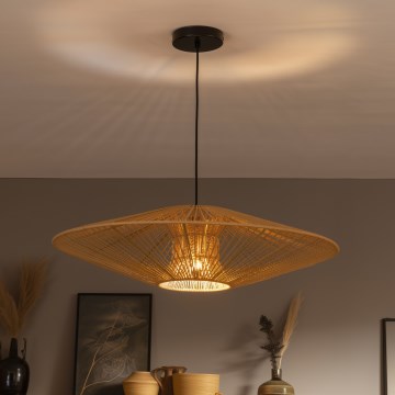 Brilagi - Lustre LED com cabo CERIA BOHO 1xE27/40W/230V Ø 70 cm preto/castanho