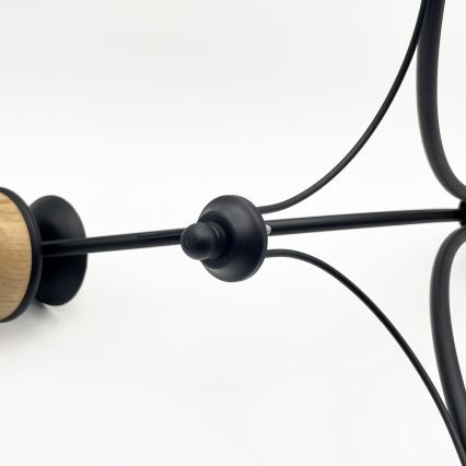 Brilagi - Lustre LED com corrente COTTAGE 3xE14/40W/230V carvalho/preto/branco