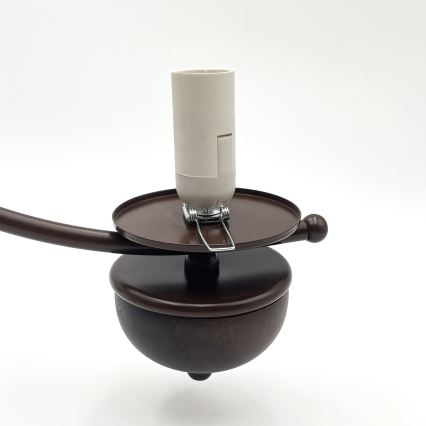 Brilagi - Lustre LED com corrente COTTAGE 3xE14/40W/230V faia/castanho/bege fumado