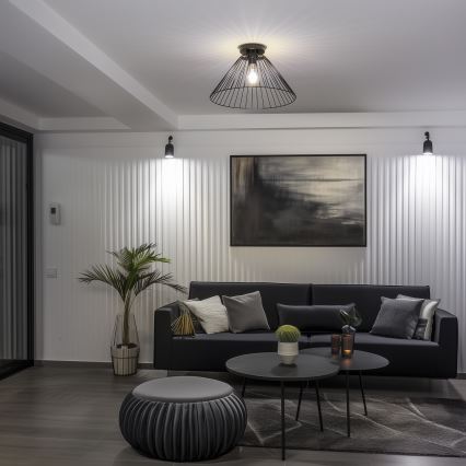 Brilagi - Lustre LED de aplicação no tecto CERIA WIRE 1xE27/40W/230V Ø 45 cm preto