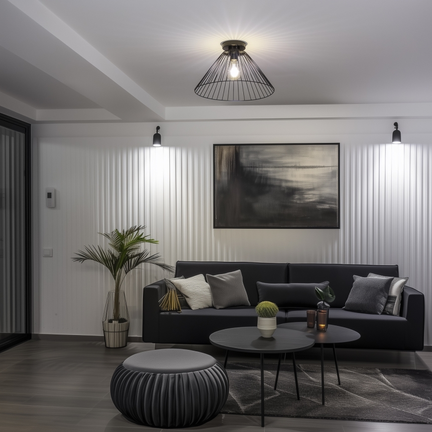 Brilagi - Lustre LED de aplicação no tecto CERIA WIRE 1xE27/40W/230V Ø 45 cm preto