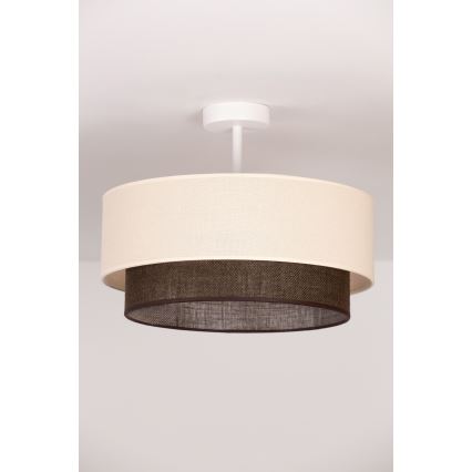 Brilagi - Lustre LED de montagem aparente BOHO STYLE 1xE27/15W/230V diâmetro 40 cm creme/castanho