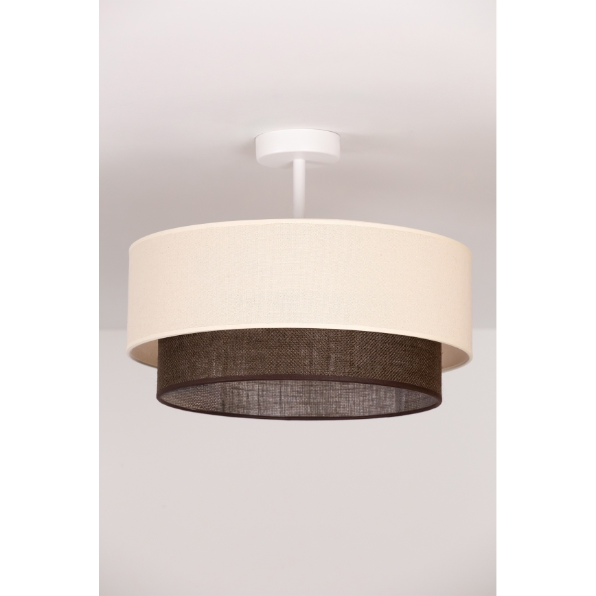 Brilagi - Lustre LED de montagem aparente BOHO STYLE 1xE27/15W/230V diâmetro 40 cm creme/castanho