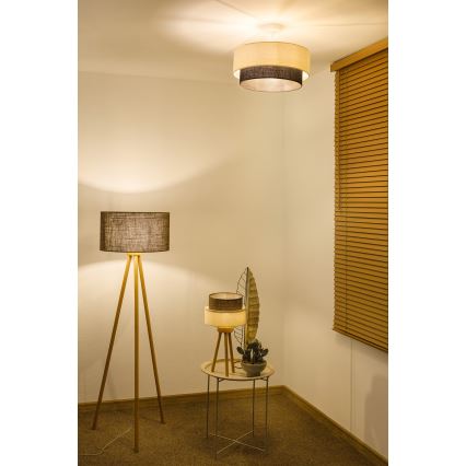 Brilagi - Lustre LED de montagem aparente BOHO STYLE 1xE27/15W/230V diâmetro 40 cm creme/castanho