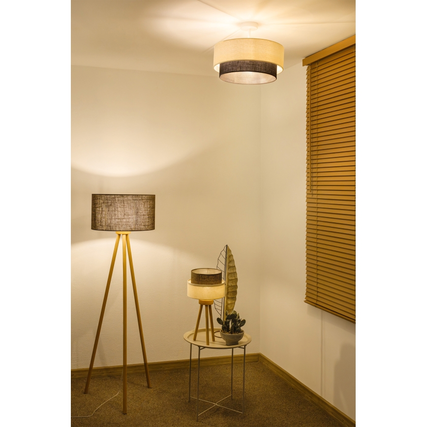 Brilagi - Lustre LED de montagem aparente BOHO STYLE 1xE27/15W/230V diâmetro 40 cm creme/castanho