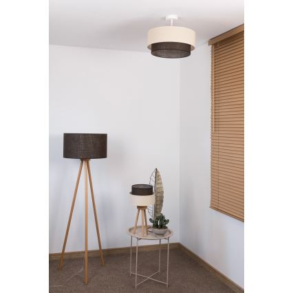Brilagi - Lustre LED de montagem aparente BOHO STYLE 1xE27/15W/230V diâmetro 40 cm creme/castanho