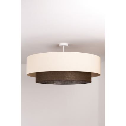 Brilagi - Lustre LED de montagem aparente BOHO STYLE 3xE27/15W/230V Ø 80 cm creme/castanho