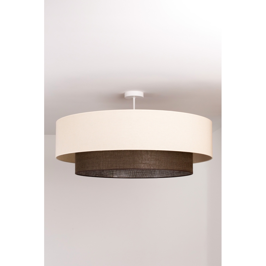 Brilagi - Lustre LED de montagem aparente BOHO STYLE 3xE27/15W/230V Ø 80 cm creme/castanho