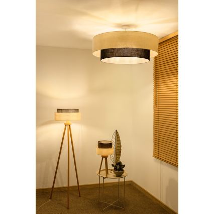 Brilagi - Lustre LED de montagem aparente BOHO STYLE 3xE27/15W/230V Ø 80 cm creme/castanho