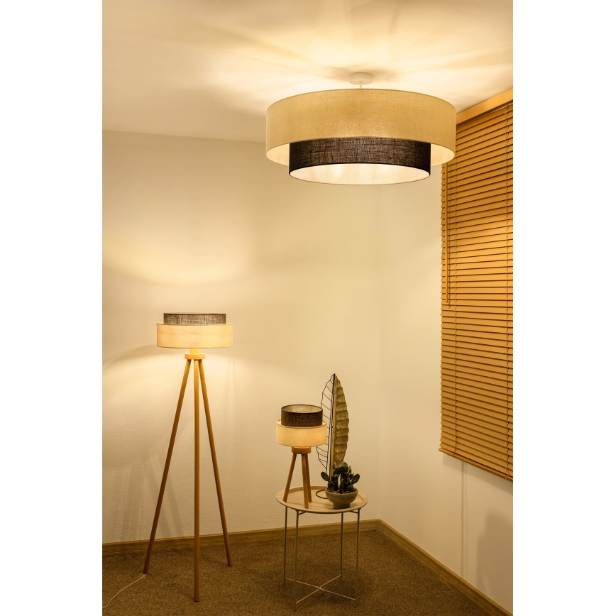 Brilagi - Lustre LED de montagem aparente BOHO STYLE 3xE27/15W/230V Ø 80 cm creme/castanho