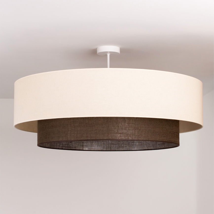 Brilagi - Lustre LED de montagem aparente BOHO STYLE 3xE27/15W/230V Ø 80 cm creme/castanho