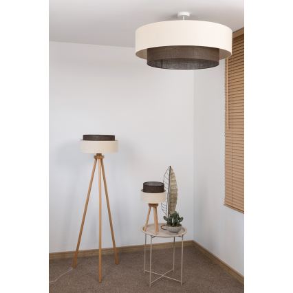 Brilagi - Lustre LED de montagem aparente BOHO STYLE 3xE27/15W/230V Ø 80 cm creme/castanho