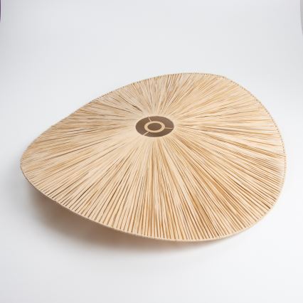 Brilagi - Lustre LED de montagem aparente CERIA BOHO 1xE27/40W/230V Ø 80 cm ráfia/carvalho