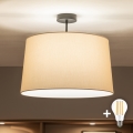 Brilagi - Lustre LED de montagem em superfície CERIA 1xE27/60W/230V diâmetro 45 cm preto/bege