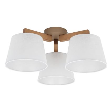 BRILAGI - Lustre LED de montagem em superfície LATTE SABIA 3xE27/15W/230V pinho/branco