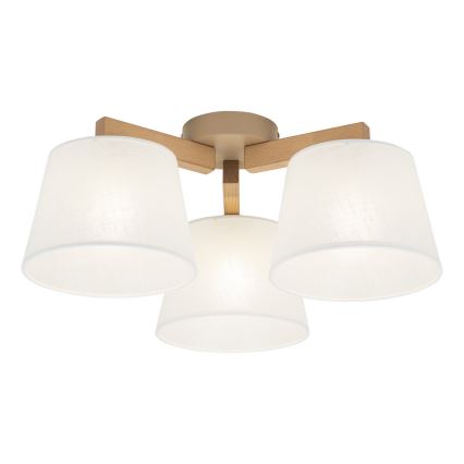 BRILAGI - Lustre LED de montagem em superfície LATTE SABIA 3xE27/15W/230V pinho/branco