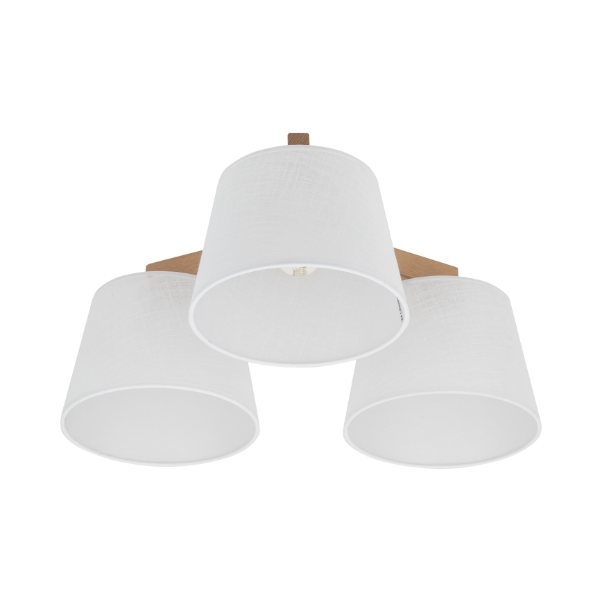 BRILAGI - Lustre LED de montagem em superfície LATTE SABIA 3xE27/15W/230V pinho/branco