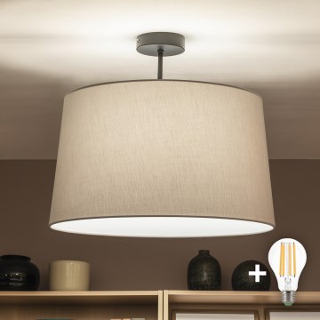Brilagi - Lustre LED de montagem superficial CERIA 1xE27/60W/230V Ø 45 cm preto/cinzento