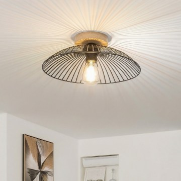 Brilagi - Lustre LED de montagem superficial CERIA WIRE 1xE27/40W/230V Ø 26 cm preto/carvalho