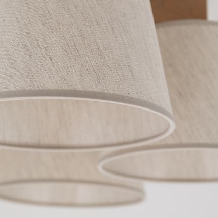 BRILAGI - Lustre LED de montagem superficial LATTE SABIA 5xE27/15W/230V pinho/creme
