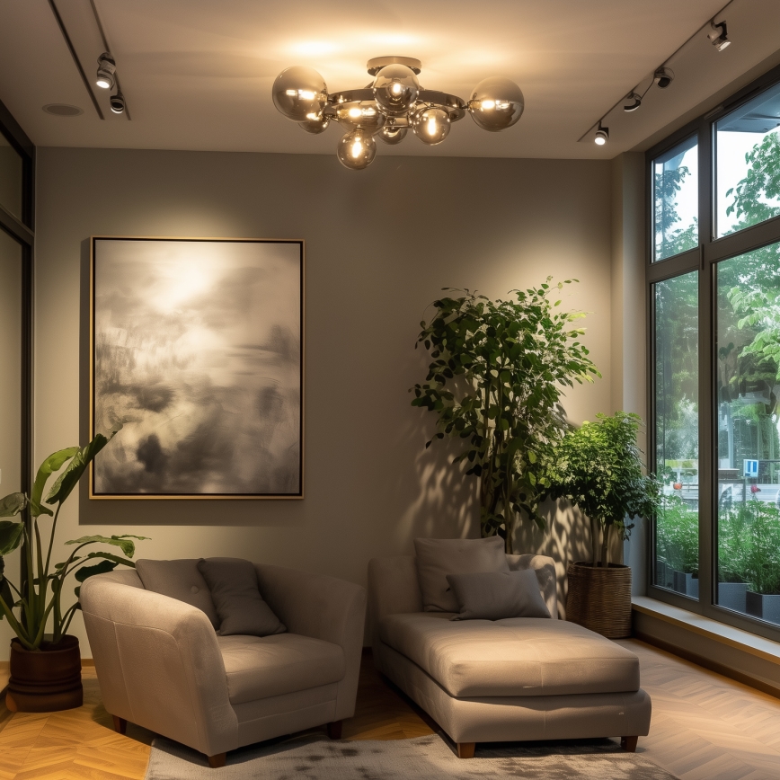 Brilagi - Lustre LED de montagem superficial MILLA 10xG9/3W/230V preto cromado/fumê