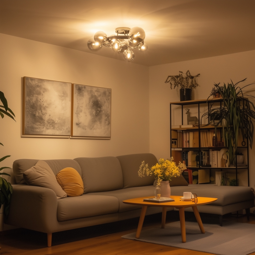 Brilagi - Lustre LED de montagem superficial MILLA 10xG9/3W/230V preto cromado/fumê