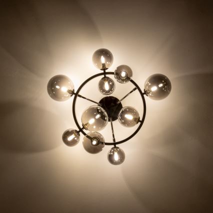 Brilagi - Lustre LED de montagem superficial MILLA 10xG9/3W/230V preto cromado/fumê