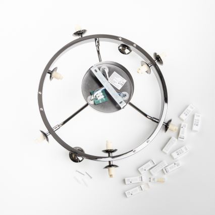 Brilagi - Lustre LED de montagem superficial MILLA 10xG9/3W/230V preto cromado/fumê