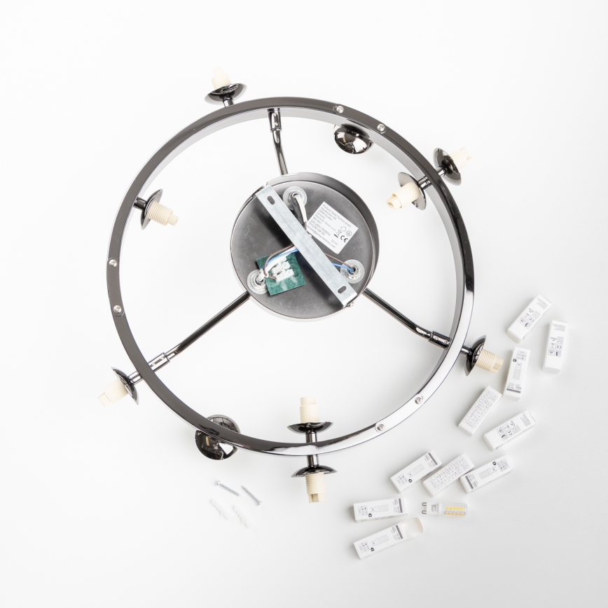 Brilagi - Lustre LED de montagem superficial MILLA 10xG9/3W/230V preto cromado/fumê