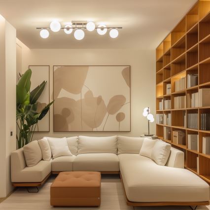 Brilagi - Lustre LED de montagem superficial para tecto MILLA 7xG9/3W/230V preto cromo/branco