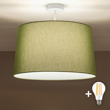 Brilagi - Lustre LED de sobrepor CERIA 1xE27/60W/230V diâmetro 45 cm branco/verde