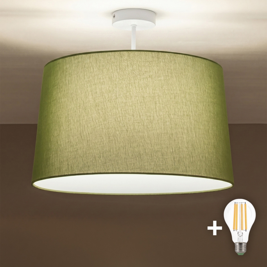 Brilagi - Lustre LED de sobrepor CERIA 1xE27/60W/230V diâmetro 45 cm branco/verde