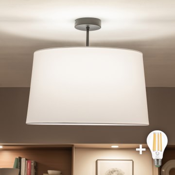 Brilagi - Lustre LED de sobrepor CERIA 1xE27/60W/230V diâmetro 45 cm preto/branco