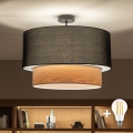 Brilagi - Lustre LED de sobrepor CERIA 1xE27/60W/230V, diâmetro 50 cm, preto/bege