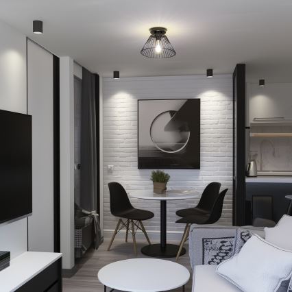 Brilagi - Lustre LED de Sobrepor CERIA WIRE 1xE27/40W/230V, Ø 30 cm, preto